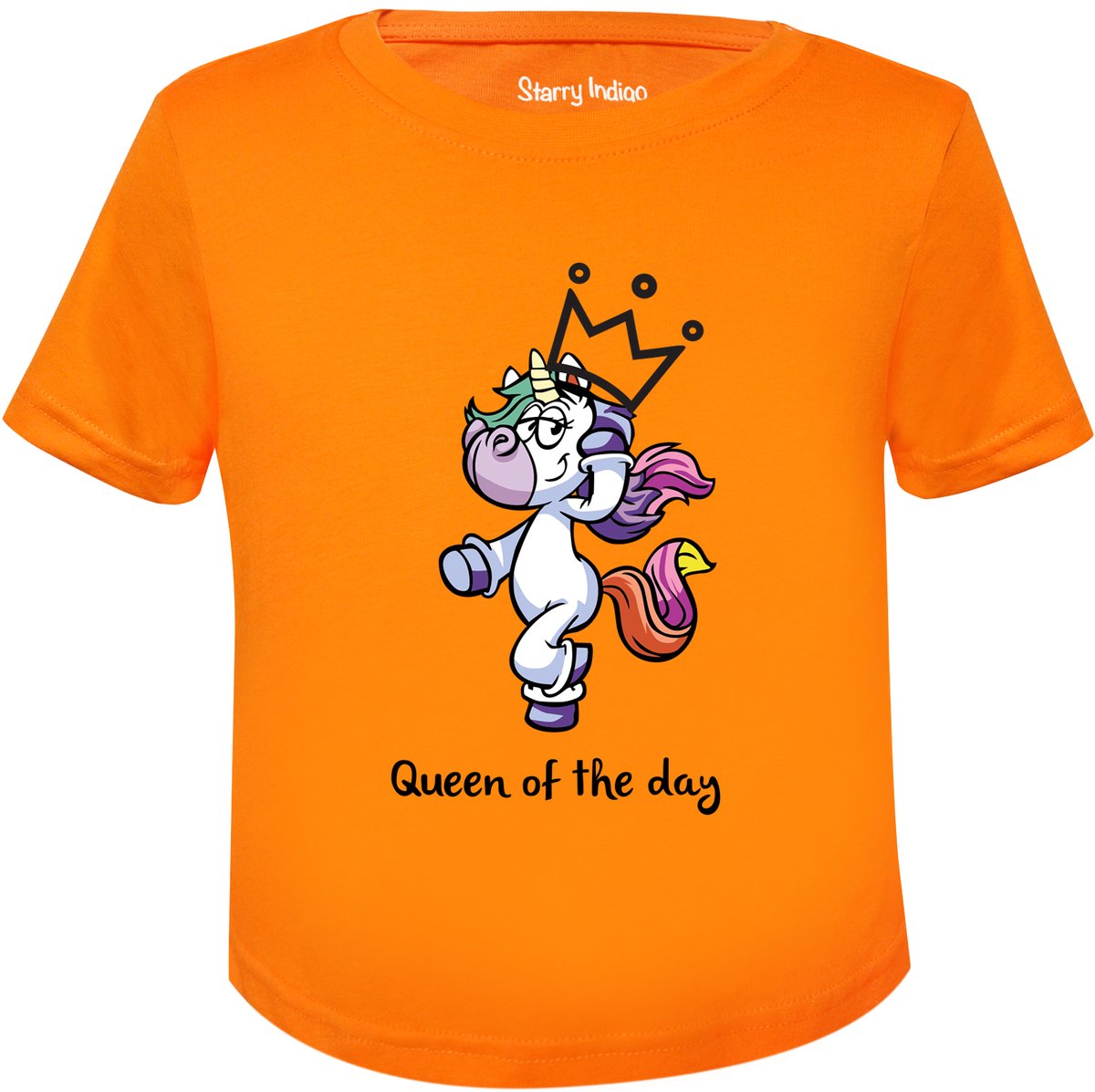 T-shirt kinderen Unicorn | Oranje Shirt | Koningsdag Kleding Kinderen | Oranje | Kind 5-6 jaar | Maat 116